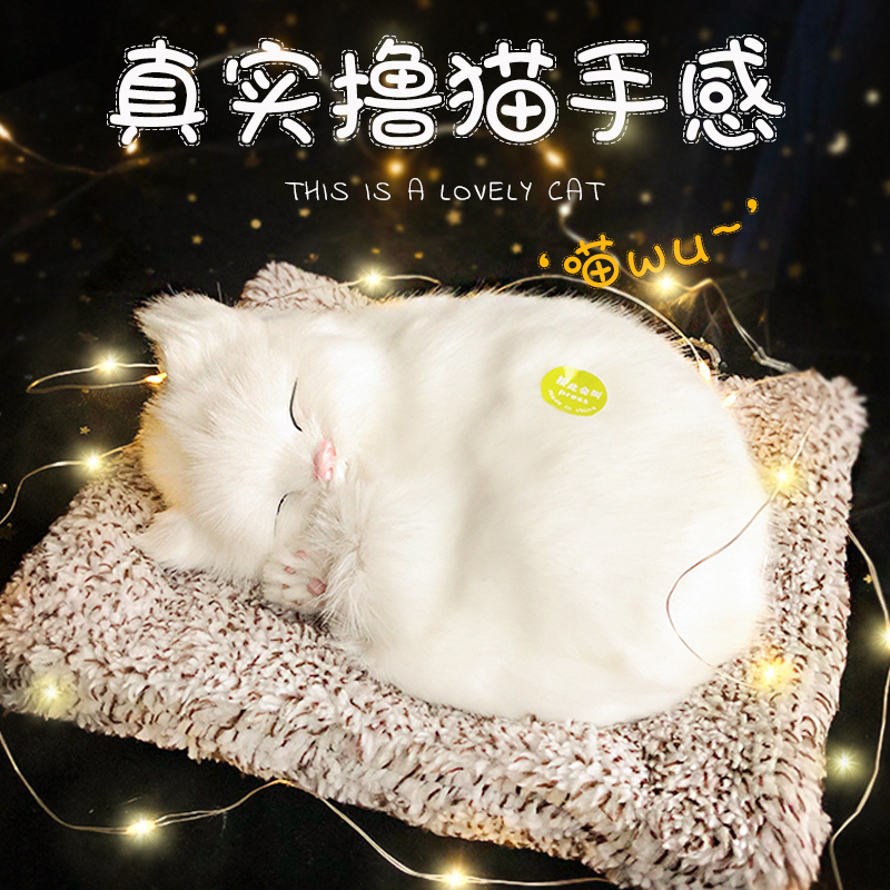 Bamboo Charcoal Cat Simulation Doll Plush Toy Pet Model Cute Little Ornament Birthday Gift for Children Bamboo Charcoal Cat Simulation Doll Plush Toy Pet Model Cute Little Ornament Birthday Gift for Children