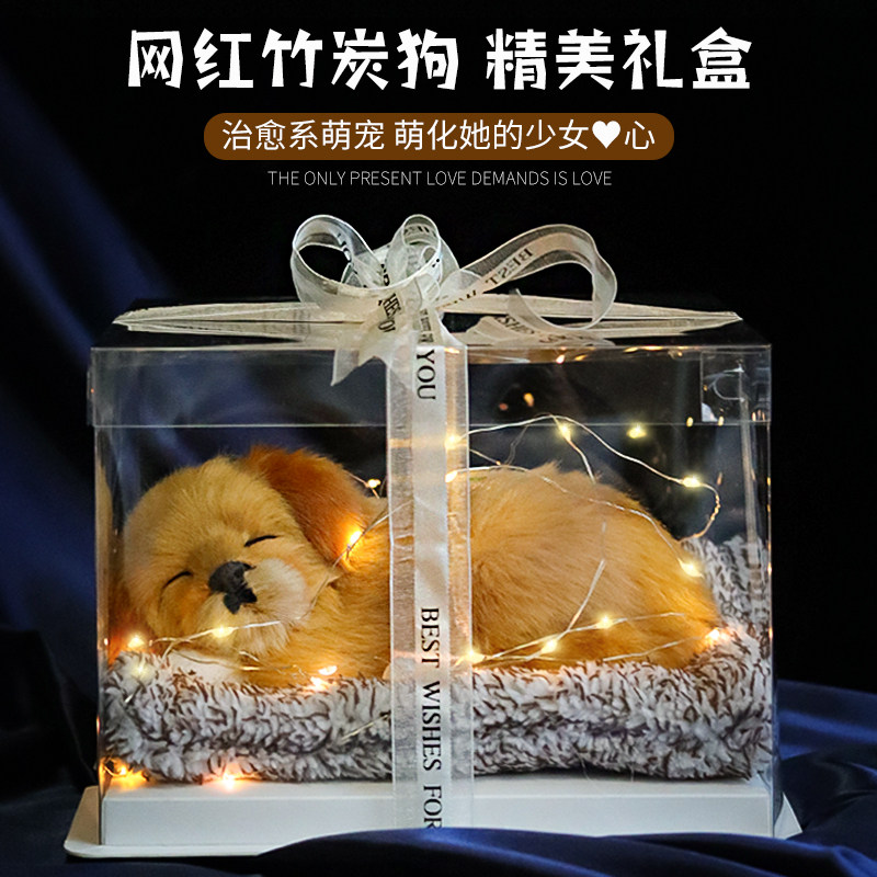 Birthday Gift Women Emulation Doll Children Toy Animal Model Cat Paparazzi puppies Golden Hair Dolls