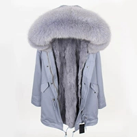 Синий серый+серый+серый воротник лисы D24