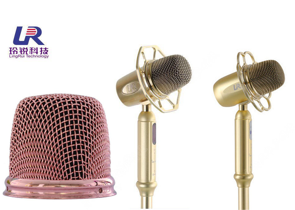 Ling Sharp Rocking Wheat Mesh Hood Nethead LR Rocking Wheat Microphone Front Web Cover Native Gold Octafacial Floral Web Head Wireless Microphone Net