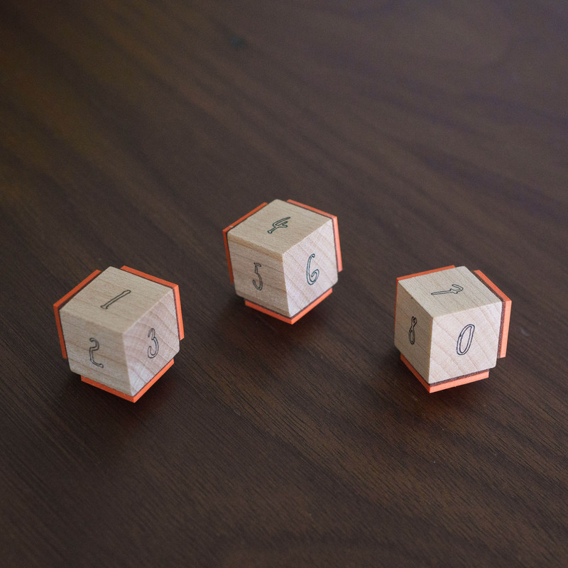 [In-Stock Remaining Inventory] Pehodesign Original Hollow Number Set Three-Sided Stamp