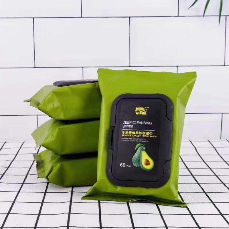 Butter fruit 60 slices of deep facial makeup remover wet paper towels disposable portable nourishing removable makeup moisturizing paper towel