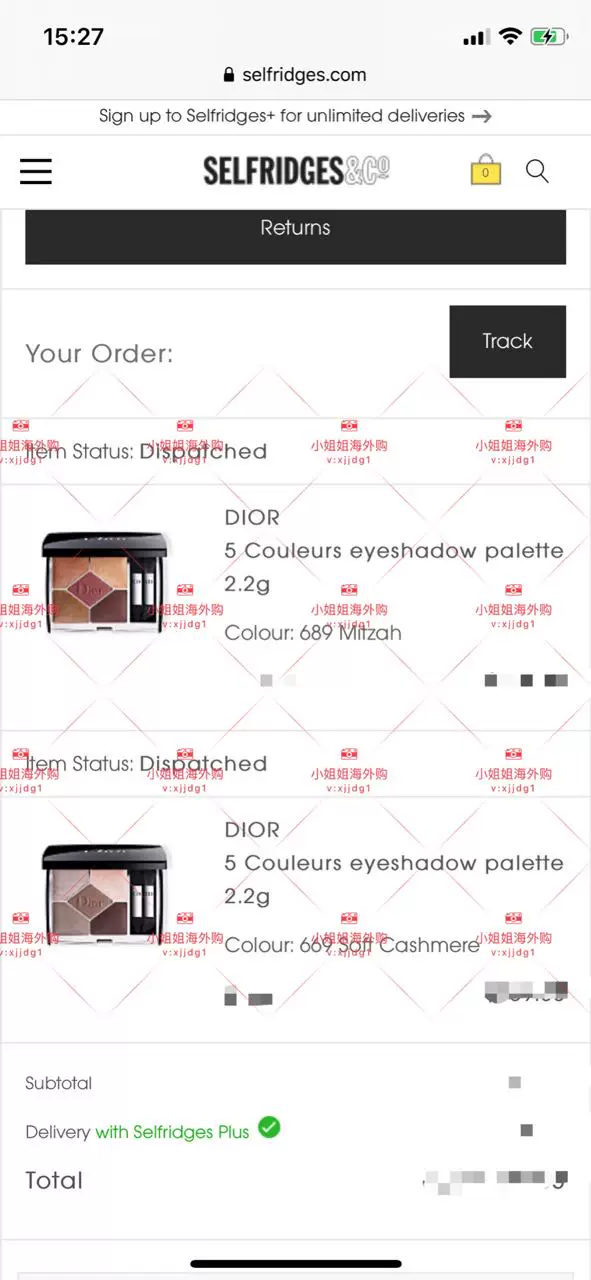 Палетка теней для век Spot Dior пятицветная диск#689/669/539/159/079/689