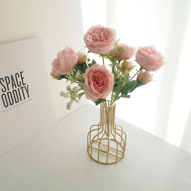 Nordic ins style desktop decoration light luxury small vase simple modern living room office desktop simulation flower ornaments