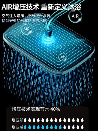 增压淋浴花洒喷头顶喷家用浴室沐浴淋雨莲蓬头洗澡加压大花洒套装