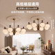 2025 New French-Style Vintage Living Room Chandelier, Chinese-Style Retro Walnut Color Bedroom and Study Lamp, Whole House Package