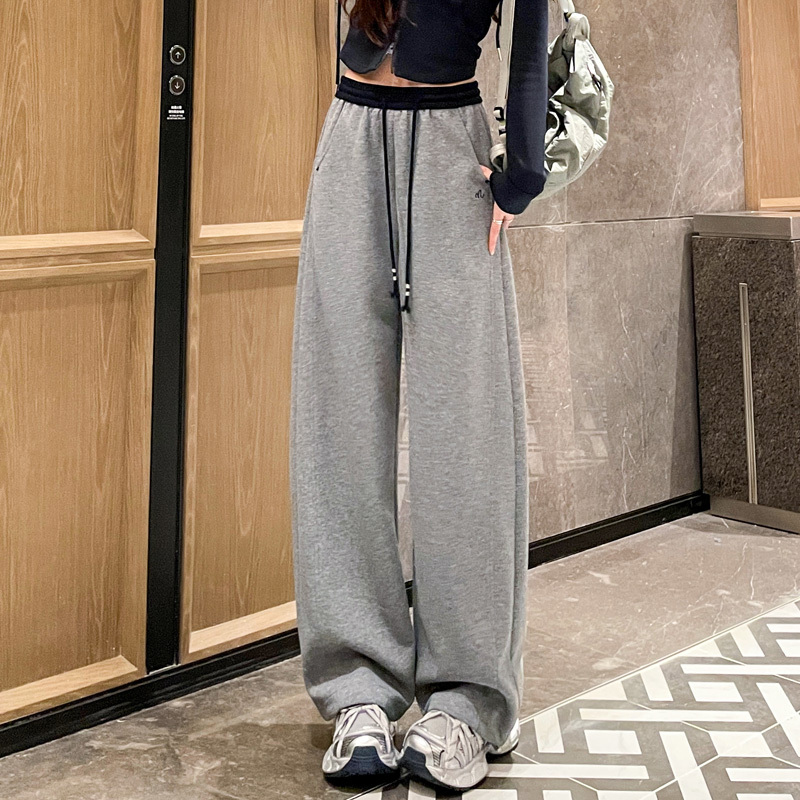Girls' Sweatpants 2026 Autumn New Style Loose Casual Sports Straight-Leg Jogger Pants for Middle and High School Students