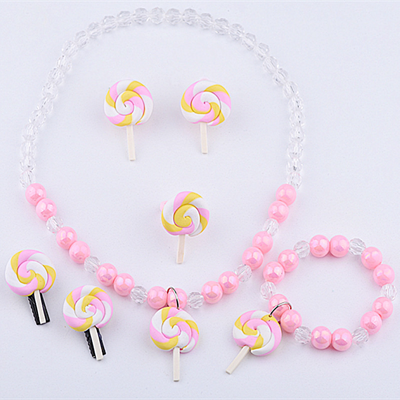 Emulated food Play Fake Sticks Candy color Soft Taupo board Sugar handmade Earrings Ring Hairpin Haircut Children Toy Accessories