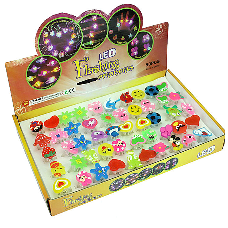 Children's luminous ring Luminous ring Cartoon ring Light ring Children's Jewelry Christmas luminous gifts