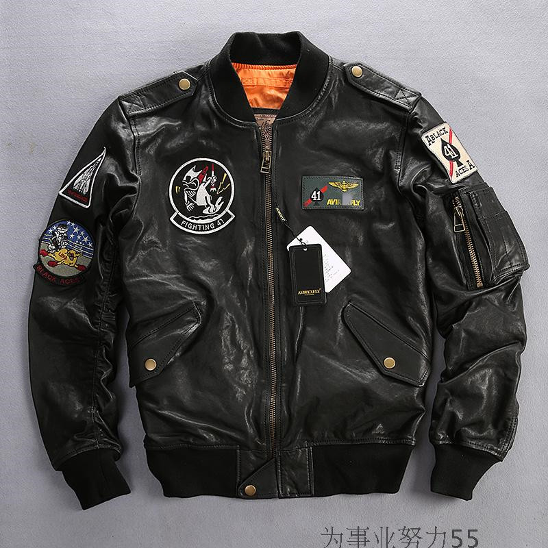 Plant Tanning Mountain Goat Leather Men and women Couple jackets Jackets Locomotive Clothes Men Genuine Leather Leather Clothing Baseball Uniform MA1 Flight Jacket Jacket