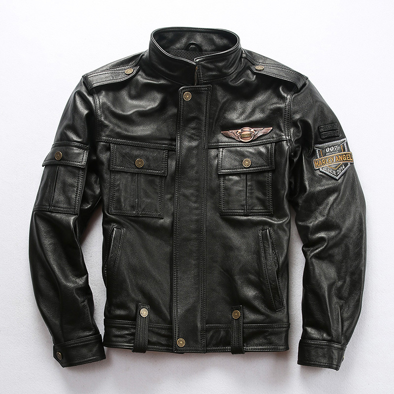 Harley Angel Genuine Leather Motorcycle Jacket for Men 007 Anniversary Model Motorcycle Jacket First Layer Cowhide Genuine Leather Jacket Harley Angel Genuine Leather Motorcycle Jacket for Men 007 Anniversary Model Motorcycle Jacket First Layer Cowhide Genuine Leather Jacket