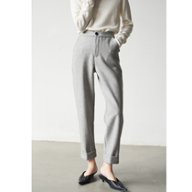 SS STUDIO Commuter Trump Wool Sweatpants 100 Hitch Warm Thickening High Waist Small Footed Pants Lady Autumn Winter