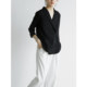 SSSTUDIO early spring commuter black shirt women's design niche suit collar long-sleeved temperament chic top