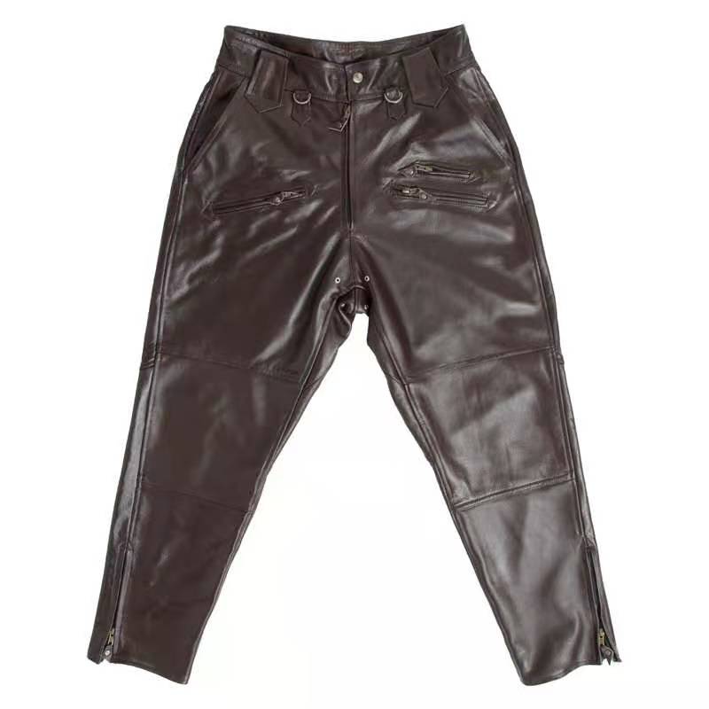 Breeches flying leather pants cotton pants elderly leather pants winter motorcycle pants air force cotton leather pants men's leather pants