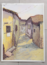 Generation Painting Water Powder Painting Wind Scene Painting Original Water Powder Wind Landscape Painting with Water Powder Painting 4 on Color Scenic Works