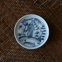 Ming Hongzhi Zhengde blue and white pine bamboo plum and three friends pattern blue and white bowl bottom porcelain coaster coaster blue and white specimen