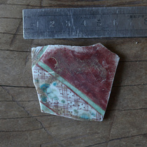 Qing Dynasty Kangxi red and green color porcelain specimens old porcelain identification learning materials ancient pastel porcelain samples