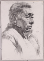 Hand-painted sketch head bust with hands 4 open K men and women middle-aged and elderly youth Portrait Sketch artwork