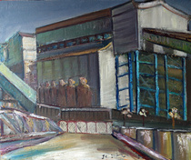 Original color oil painting 50X60 landscape sketching in Wuyuan Hongcun Anhui Province sketching color creation collection