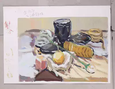 Color still life sketching works still life silent writing color works training class studio color works fan painting decorative painting