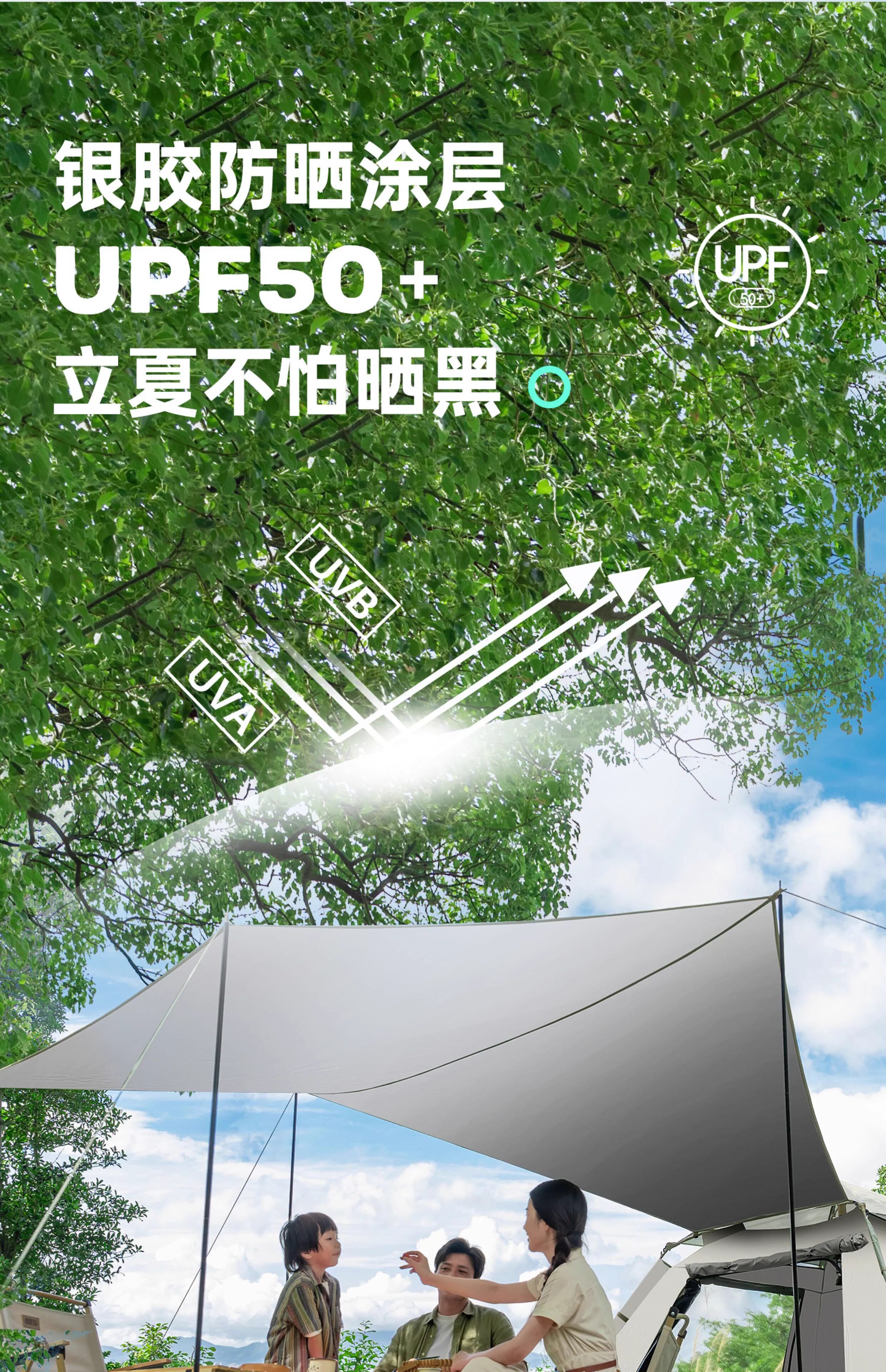 Outdoor Portable Quick-Open Tent, Travel Camping Tent with Canopy, Outdoor Leisure Sunshade, Rain Protection, Sun Protection for Multiple People