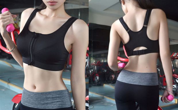 Khóa kéo mở phía trước không có vòng thép tập hợp điều chỉnh chống sốc đồ lót nữ thể dục chạy cỡ lớn vest thể thao áo ngực áo ngực thể thao