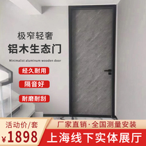 Narrow frame minimalist door No frame door Indoor flat door Door Silent dark door Indoor free of lacquered aluminium wooden door