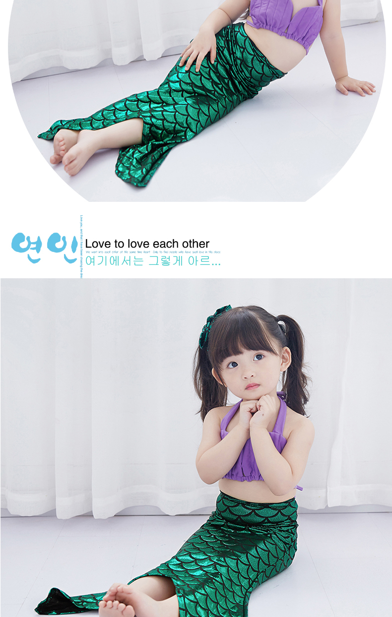 Quần áo bơi cho bé gái Nàng tiên cá Công chúa Nàng tiên cá Đầm bơi Cô gái đi biển Chia bikini do boi cho be