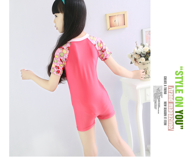 Pingjiajia trẻ em màu đỏ và màu xanh một chuyến du lịch dây kéo Yongyi nam và nữ trẻ em quần short boxer áo tắm ngắn tay đồ bơi bé trai