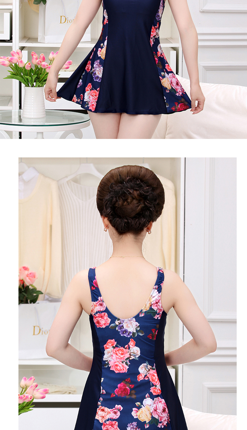 Áo tắm nữ Váy một mảnh Áo tắm cỡ trung và cổ điển đồ bơi liền thân dài tay