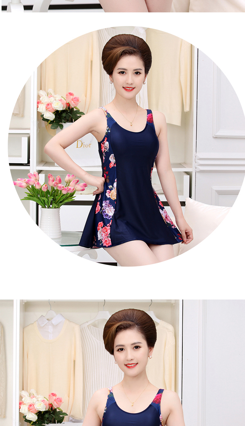 Áo tắm nữ Váy một mảnh Áo tắm cỡ trung và cổ điển đồ bơi liền thân dài tay