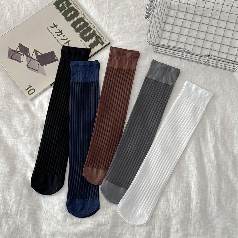 Leather Shoes, Socks, Men's Black Formal Stockings, Business Suit, Long Trousers, Summer Coffee Gray High-Waisted Gentleman's Trousers