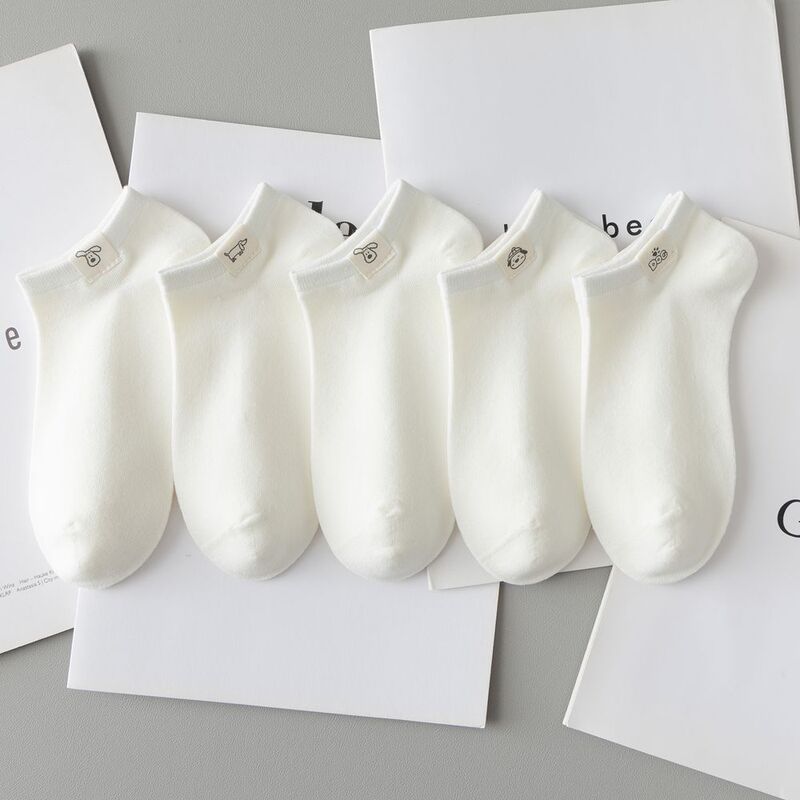 White Socks, Unisex Short Socks, Summer Thin Breathable Cartoon Cute Teen Ankle Socks, Low-Cut Cotton Short Socks White Socks, Unisex Short Socks, Summer Thin Breathable Cartoon Cute Teen Ankle Socks, Low-Cut Cotton Short Socks