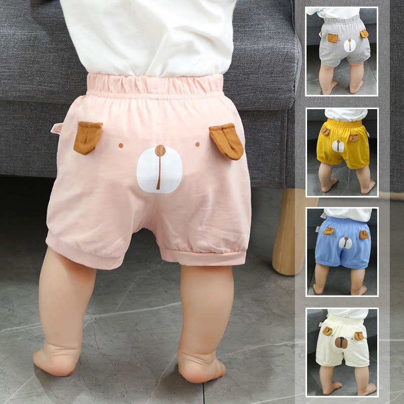 Baby shorts summer dress new baby large PP pants male and female slim fit outside wearing pure cotton slim fit open trousers
