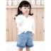 1000 YOKI Mom Quần short denim mỏng mùa hè 2020 Bé trai mới màu sáng Quần đẹp trai Phong cách phương Tây - Quần jean