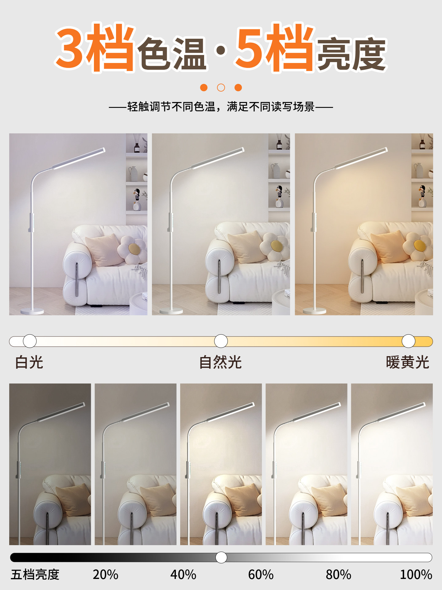 Floor-Standing Table Lamp, Eye-Protecting Work-Specific Full-Spectrum Vertical Office Reading Lamp 2026 New Model