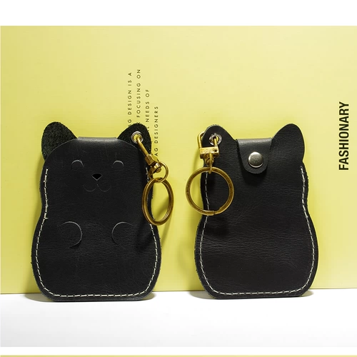 Креативный чехол для проездного, картхолдер, кожаный брелок, из натуральной кожи