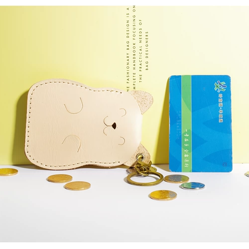 Креативный чехол для проездного, картхолдер, кожаный брелок, из натуральной кожи