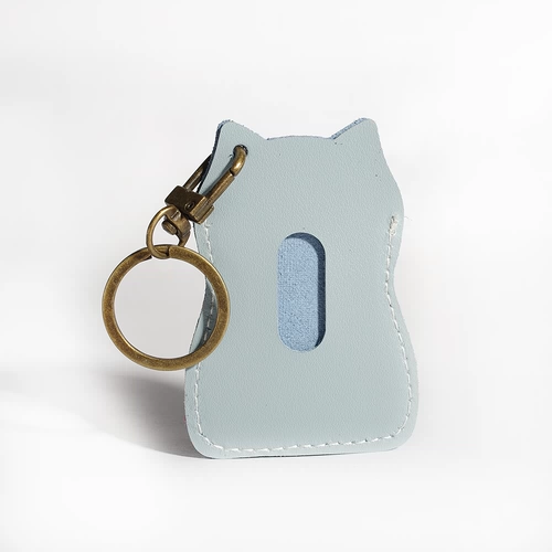 Кожаный мультяшный картхолдер, ретро чехол для проездного, защитный чехол для карты, комплект, кот, из натуральной кожи