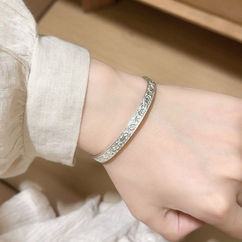 Desiwcen New Style New Chinese Style Retro Solid Bracelet for Women, Trendy Bracelet for Men, Gift