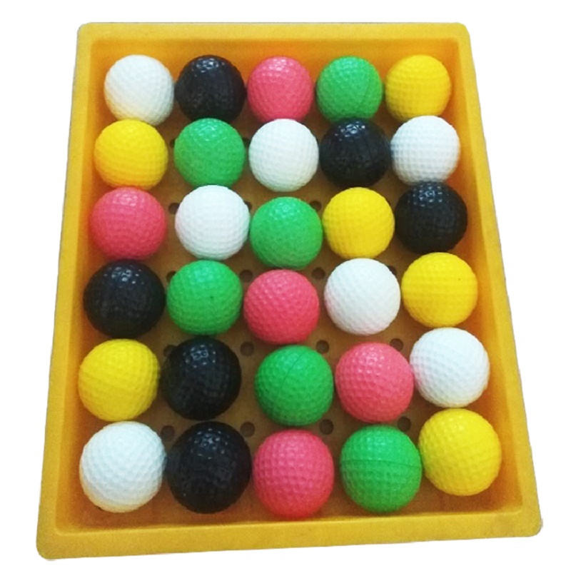 Indoor golf pu ball gogolf sponge ball solid soft ball children home toy ball box fit 30 multicolor