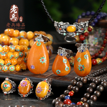 Veteran Dzi Beads Beeswax Treasure Inlaid Accessories Bracelet Waist Beads Accessories Veteran Dzi Beads Live Broadcast