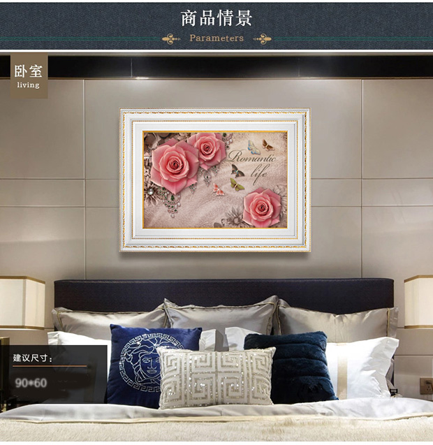 2019 mới kim cương đầy đủ kim cương thêu hoa hồng phòng ngủ nhỏ kim cương hòa khâu thêu kim cương dán đơn giản 2018 - Công cụ & phụ kiện Cross-stitch thêu tranh chữ thập