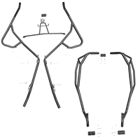 Передний бампер из черной углеродистой стали + задний бампер [двухслойная краска] [специально для 25 автомобилей с задней рамой из алюминиевого сплава]