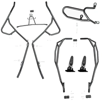 Передний бампер из черной углеродистой стали + задний бампер + выхлопная труба + педали [Двухслойная краска] [Специально для 25 хвостовых рам из алюминиевого сплава]