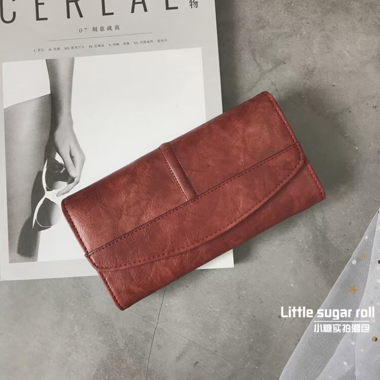 Phiên bản tiếng Hàn mới của ví nữ dài phần in retro khâu da mềm ví nữ túi xách điện thoại di động ví pierre cardin