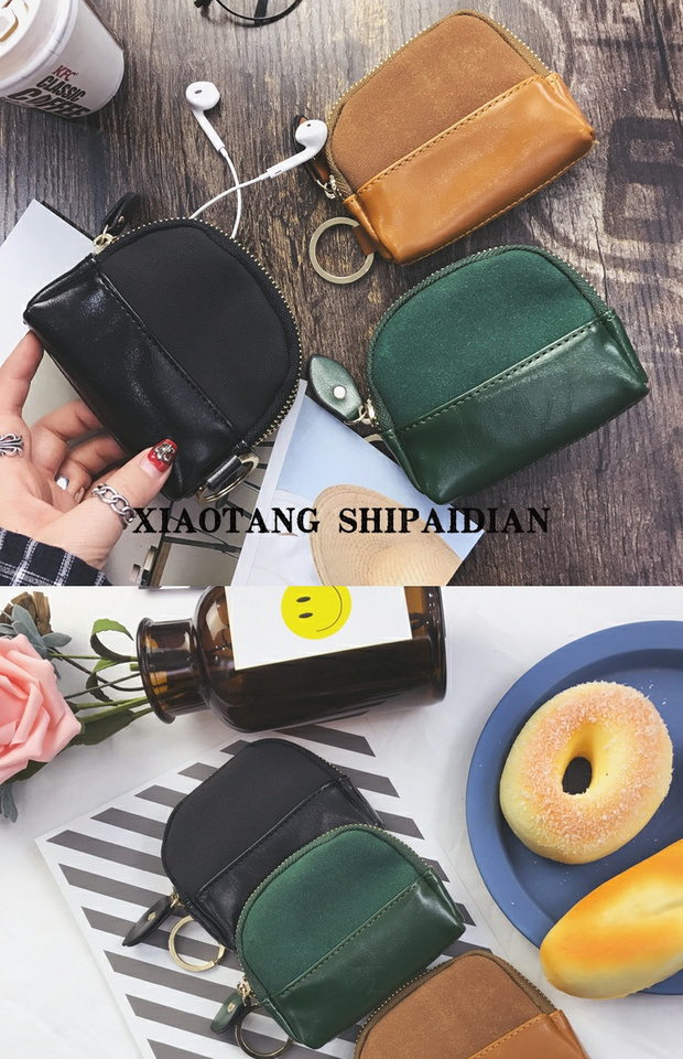 2018 mới retro đơn giản ví ngắn nữ châu Âu và Mỹ khóa kéo nhỏ người giữ vé thẻ ví ví tiền xu túi gói leonardo ví