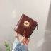 Ví nữ sinh viên ngắn đa chức năng ví nhỏ retro Sen thêu hoa nhỏ ví nhỏ tươi ví dior Ví tiền