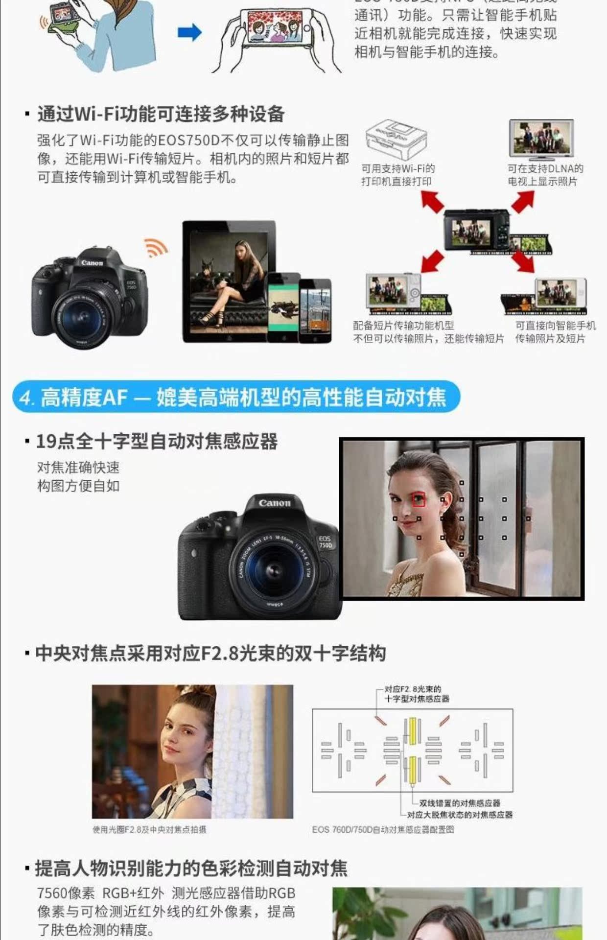 Bộ máy ảnh Canon / Canon EOS 750D (18-135mm) Máy ảnh DSLR kỹ thuật số Canon 750D - SLR kỹ thuật số chuyên nghiệp máy ảnh sony a6300