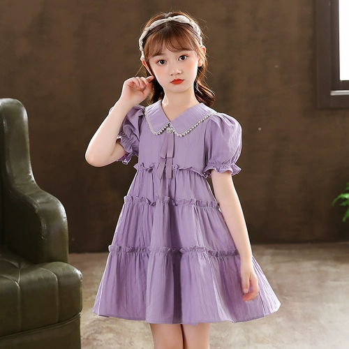 Летнее платье, юбка, летняя одежда, детский летний наряд маленькой принцессы, коллекция 2021, в западном стиле, детская одежда, цветочный принт